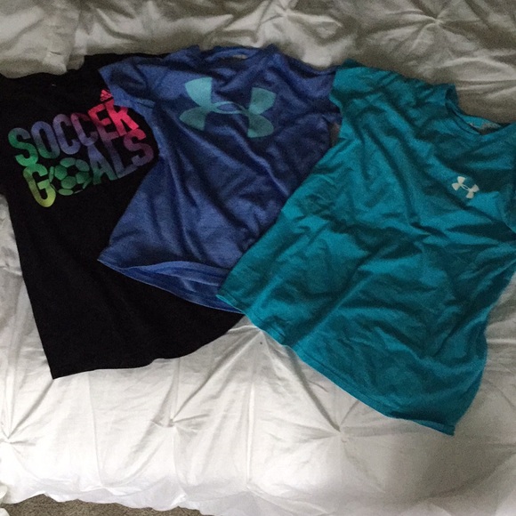 1 Adidas Youth, 2 UA Youth T-Shirts. BUNDLE - Picture 1 of 7